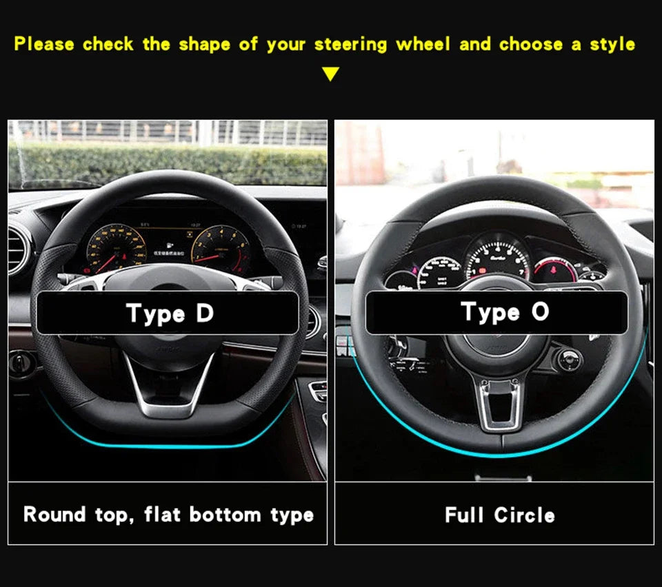 Universal Car Steering Wheel Cover Carbon Fiber Leather Three-dimensional Anti Slip, Timple And Fashionable Car Accessories