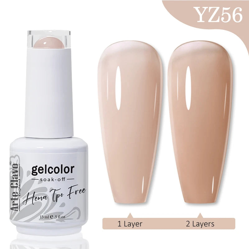 Arte Clavo HEMA TPO FREE Gel Nail Polish Jelly 15ml LED Nail Gel Hybrid Varnish Matt Top Base Coat Nail Art Gellak Primer