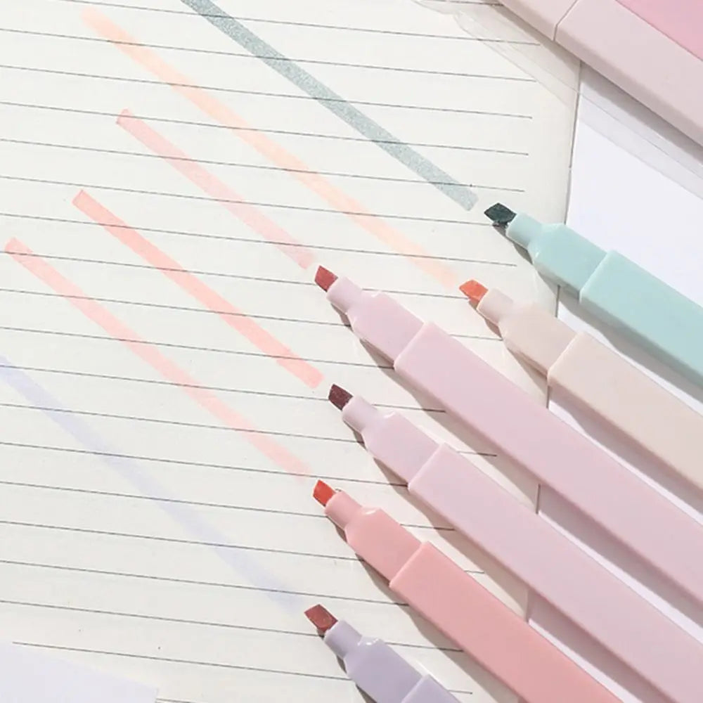 Pastel Highlighters Double-Sided – 6pc Set