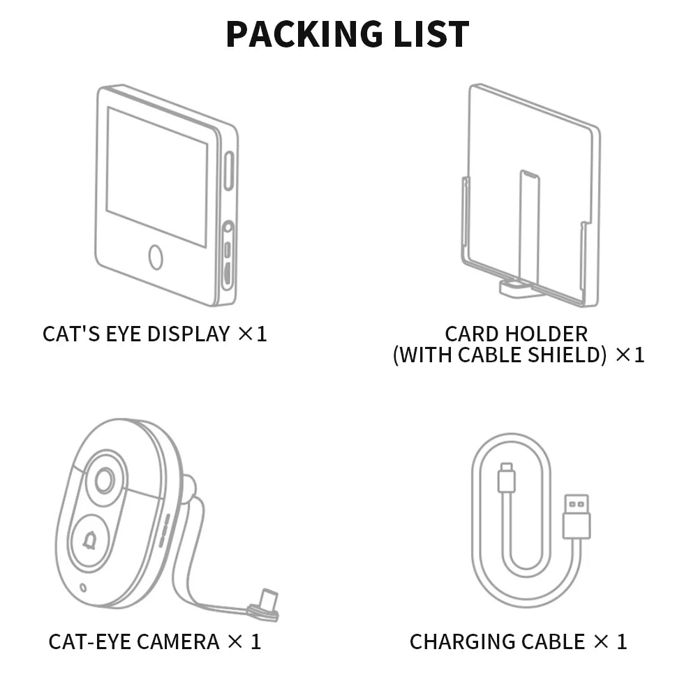 Xiaomi Smart Cat Eye 2 HDR 5-Inch 720P Screen 3MP HD Camera 180° Wide Angle Lens 940nm Infrared Night Vision Intercom Doorbell