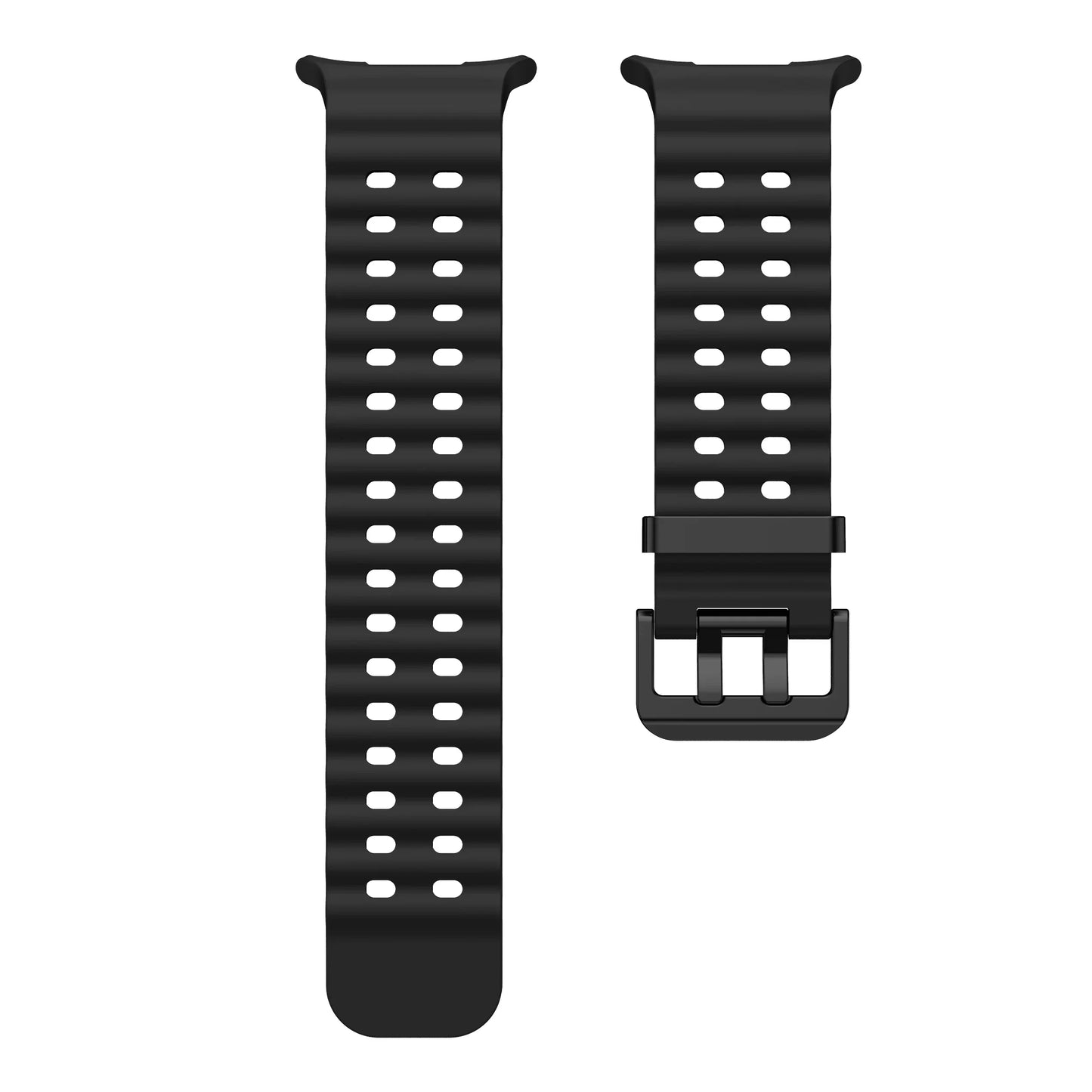 NEW Marine Silicone Strap for Samsung Watch Ultra 47mm Bracelet No Gaps Sport Two-tone Band for Galaxy 7 Ultra Watchband Straps
