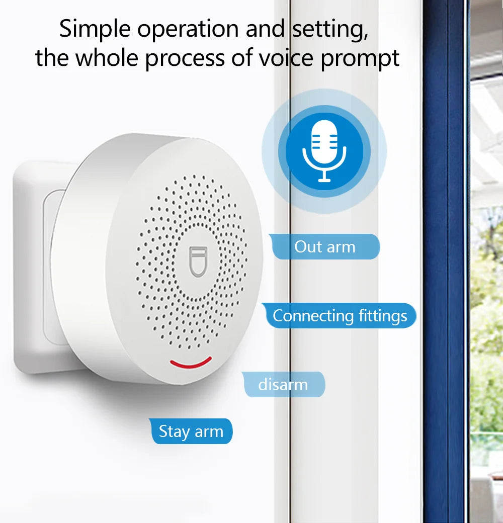 Wifi Tuya Home Alarm System 433MHz Burglar Security Alarm Smart Life App Control Wireless Home Alarm