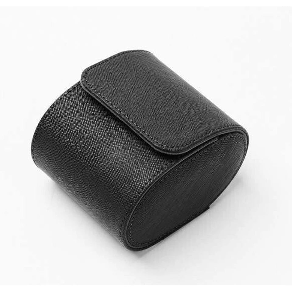 1 Grid Single Watch Box Vintage Pu Leather Slots Flexible Bracket Holder Mechinical Quartz Watch for Business Travel Storage Man