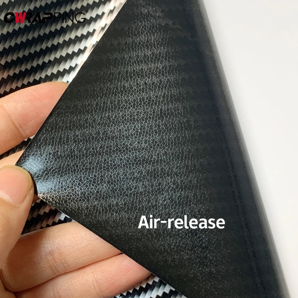 Car Wrap Vinyl Film 2D Glossy Carbon Fiber Sticker Anti-Scratch Black Color Change Film Bubble Free Decal for Car Accessories
