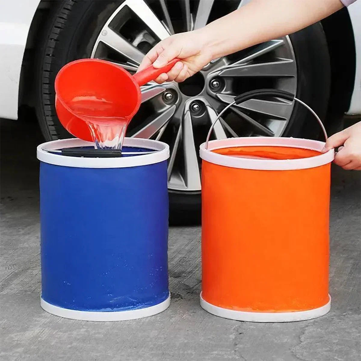 1PC multi-function portable folding bucket Outdoor fishing bucket Car wash cleaning tool bucket supplies