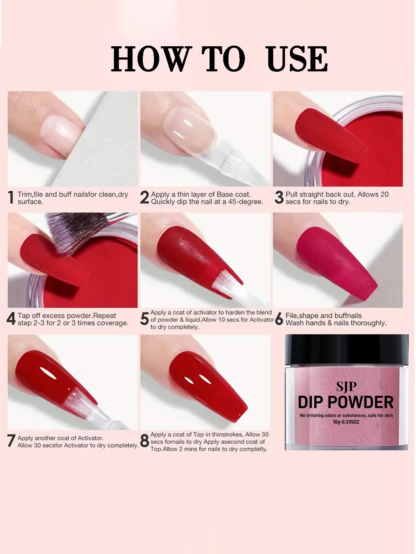 10 G Nail Dip Powder for French Manicure, Color Dip Powder, Suitable for Home Nail Salon DIY, Long Lasting, No Curing Manicure L