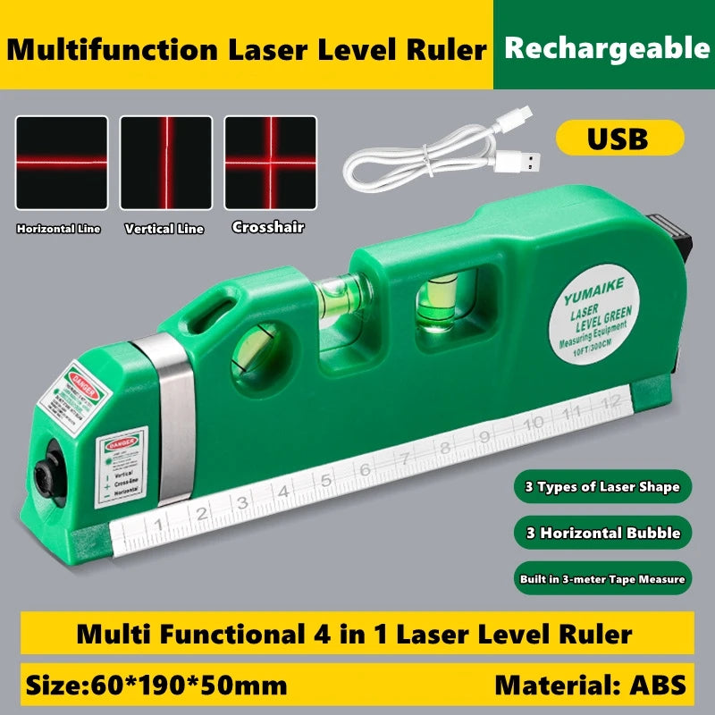 High Precision Multifunctional Infrared Laser Levels Built in Tape Measure Optical Instruments Measurement & Construction Tools
