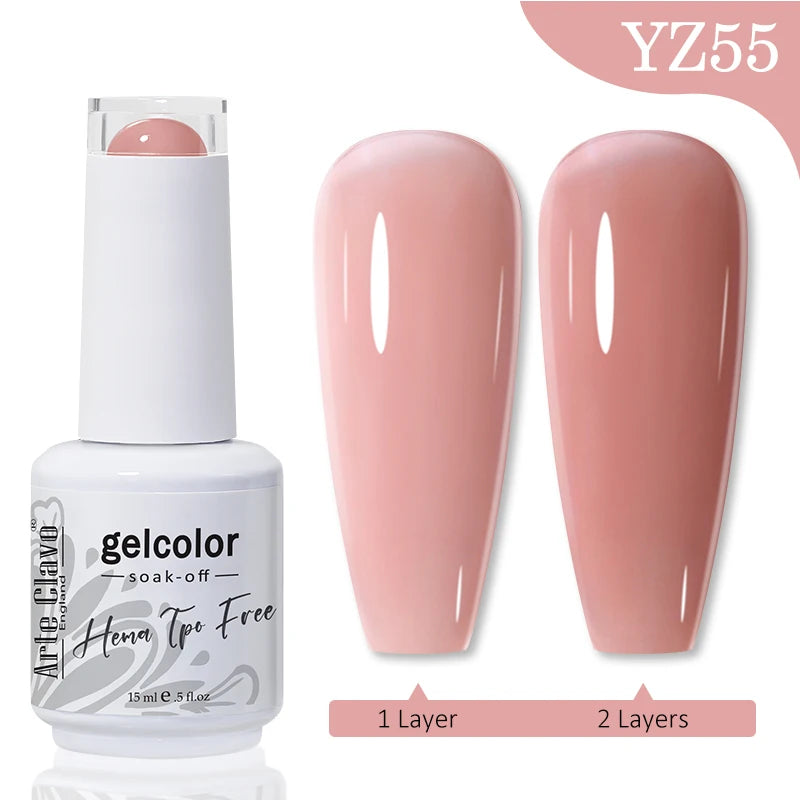 Arte Clavo HEMA TPO FREE Gel Nail Polish Jelly 15ml LED Nail Gel Hybrid Varnish Matt Top Base Coat Nail Art Gellak Primer