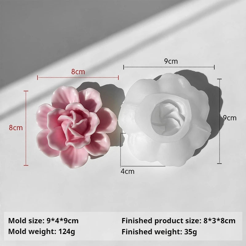 Silicone 3D Candle Molds DIY Handmade Peony Lotus Lotus Hibiscus Rose Flower Soap Making Tools Para Velas форма для свечей