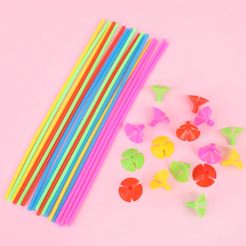 10/20/30pcs 30cm Latex Balloon Stick Macaron Balloons Rods Holder Sticks Wedding Party Inflatable Balls Decor Accessories