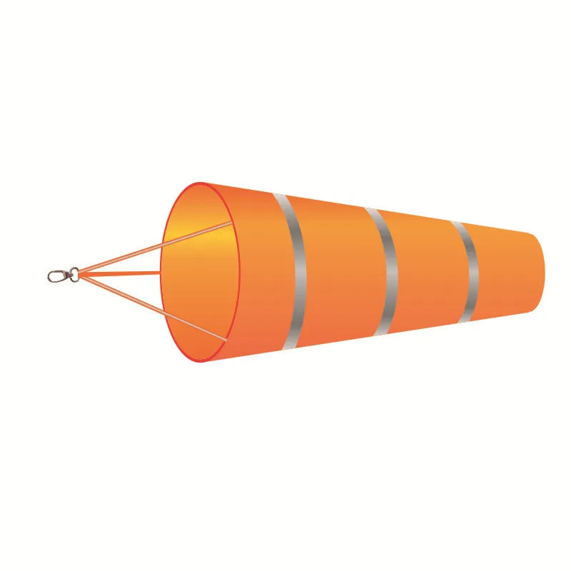 80cm Windsock Outdoor Wind Direction Measurement Reflective Belt Rip-stop Weather Vane for Airport Aviation Garden Farm