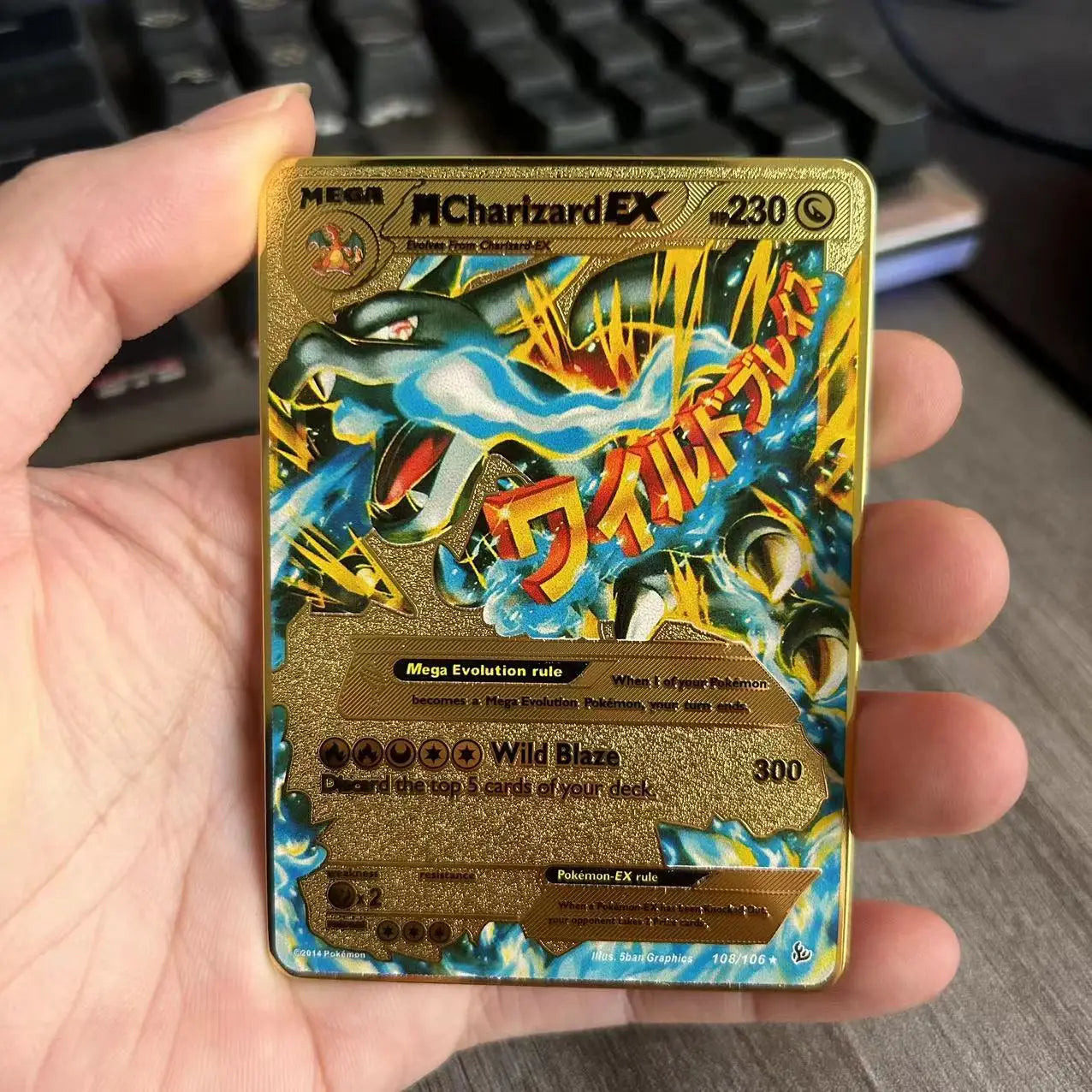 10000 Arceus Vmax DIY Golden Pokemon Cards in Spanish Iron Metal Pokmo Letters Kids Gift Game Collection Cards