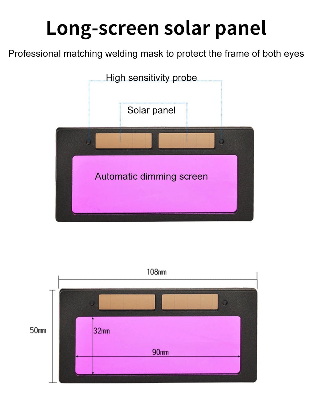 Electric Welding Protective Lenses Solar Dimming Protection Splash Proof Auto Darkening Filter Welding Glasses Accessories