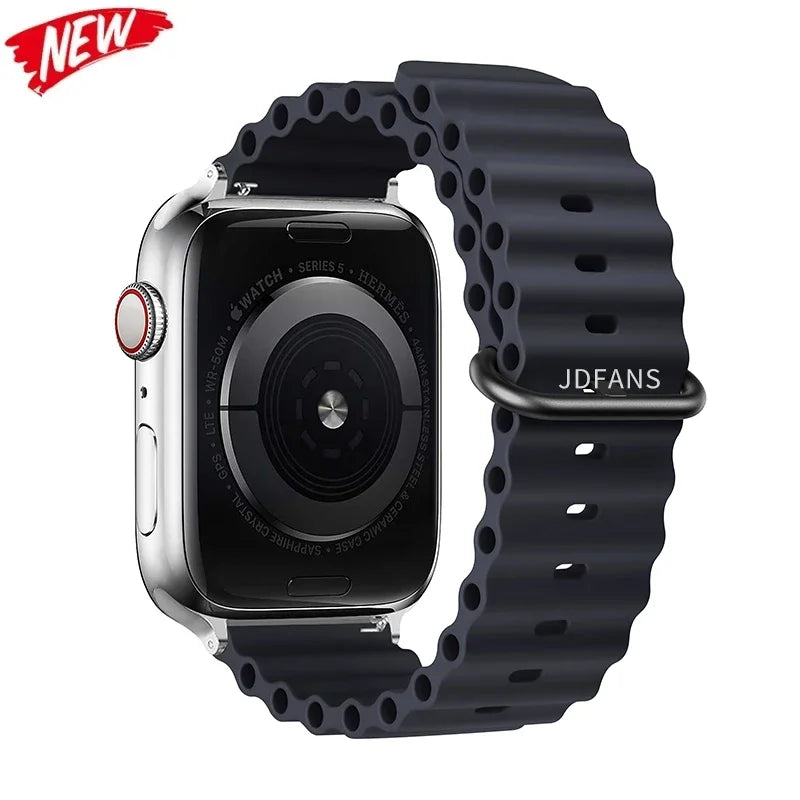 Ocean Band for Apple watch Ultra Series 10 9 7 8 5 6 SE 49mm 45mm 46mm 42mm 44mm 40mm 41mm Silicone bracelet correa iWatch Strap