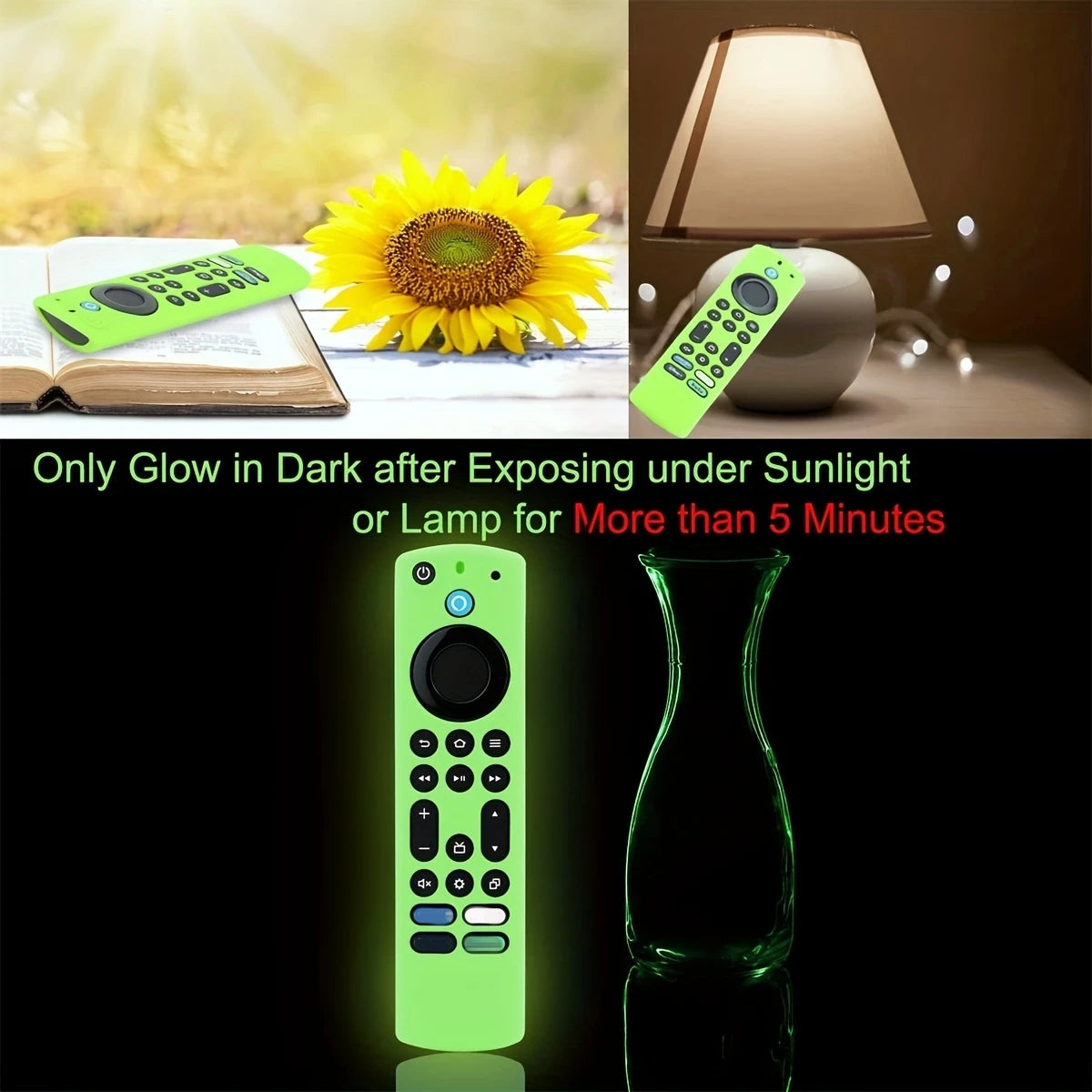 Silicone Remote Case Glow in The Dark for Firetv 4K Max (2nd)/Insignia/Pioneer/Omni (QLED) Series with Lanyard, Lightweight Ant