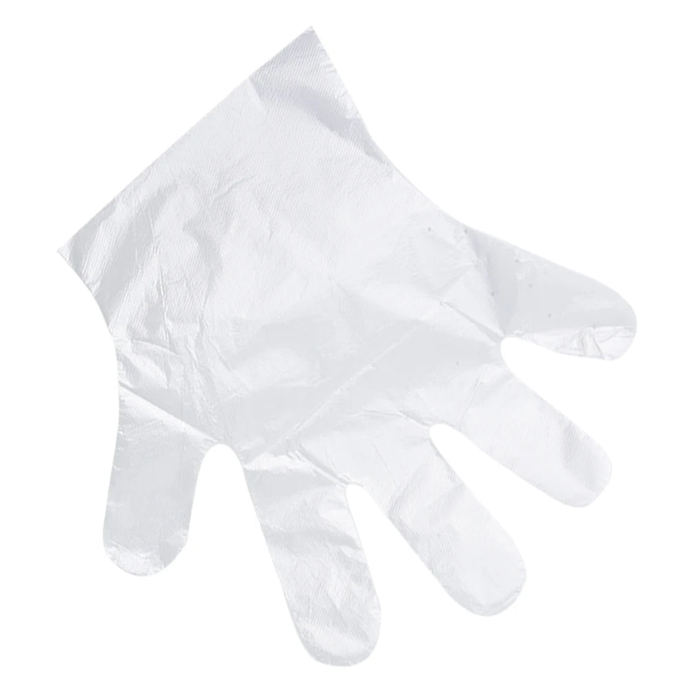 100PCS Disposable Gloves Transparent Waterproof Clean Hygienic Plastic Gloves Food Thickening Film Disposable Kitchenware