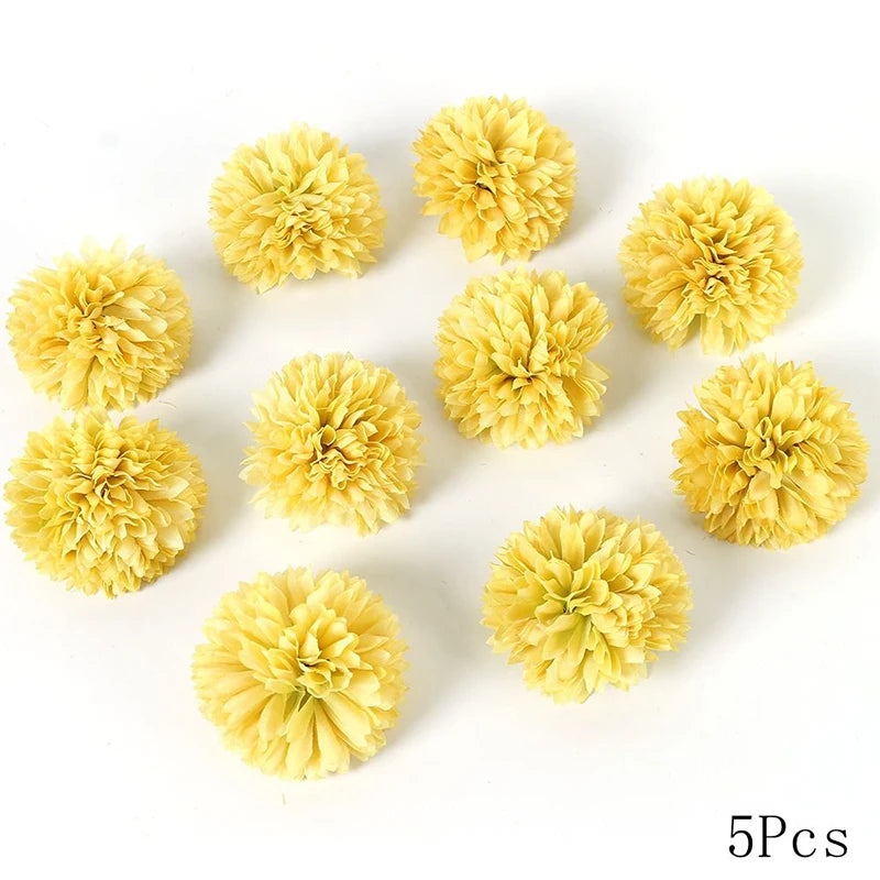 Yellow Artificial Flowers Heads Silk Fake Flowers for Home Decor Party Wedding Decoration DIY Valentine's Day Gifts Accessories
