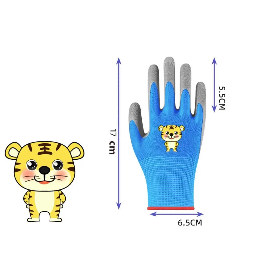 Kids Durable Waterproof Garden Work Gloves Non-Slip Children Safety Yard Work Gloves Portable Garden Supplies Gardening Gloves