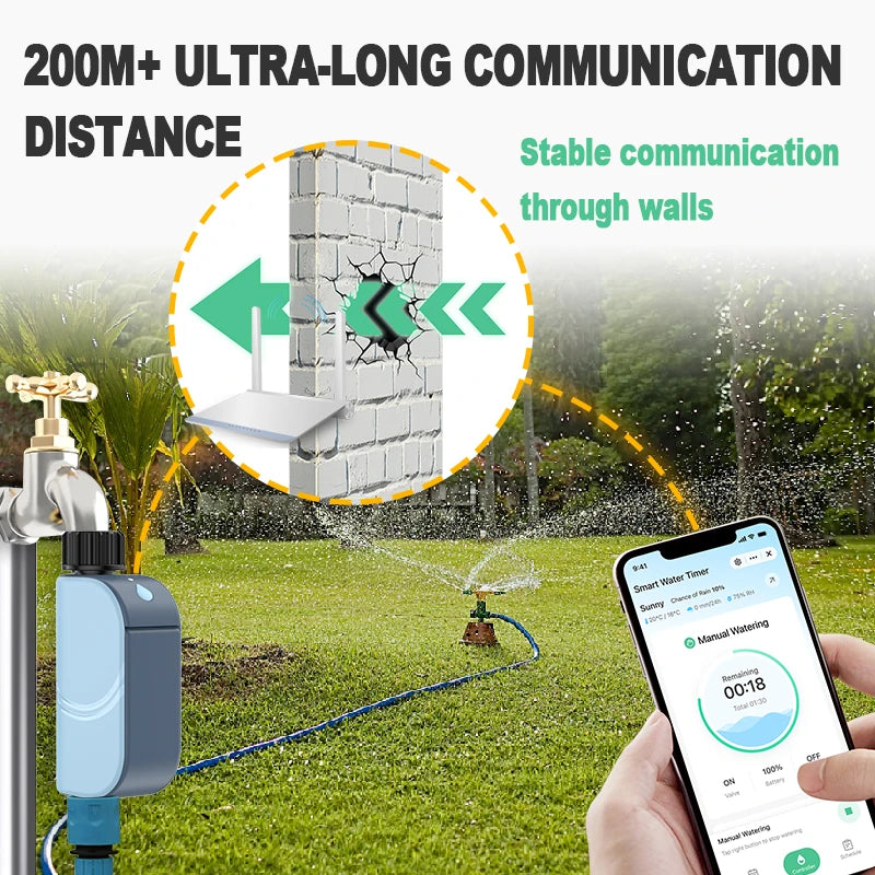 Smart Tuya WIFI Garden Watering Timer Automatic Sprinkle Water Timer Valve Outdoor Irrigation Watering System Alexa Google Home