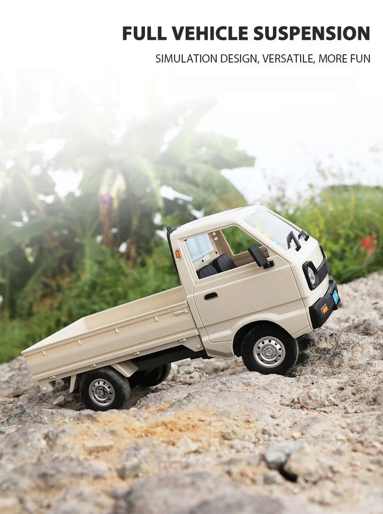 ZWN 1:12/1:16 Retro Rc Car With LED Lights Full-scale Simulation Vehicle Professional 4WD Remote Control Pickup Truck Model Toys