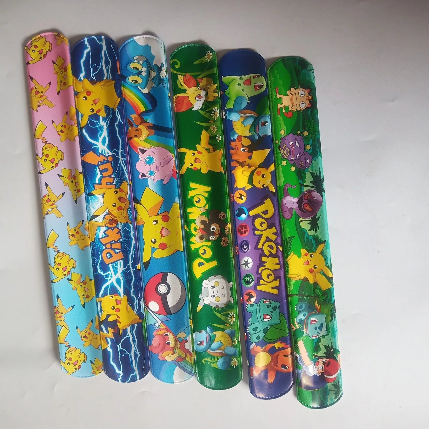 Pokemon Slap Snap Wrap Bracelet Pikachu Wristbands Anime Doll Characters Children Hand Ring Educational Toys Birthday Gift