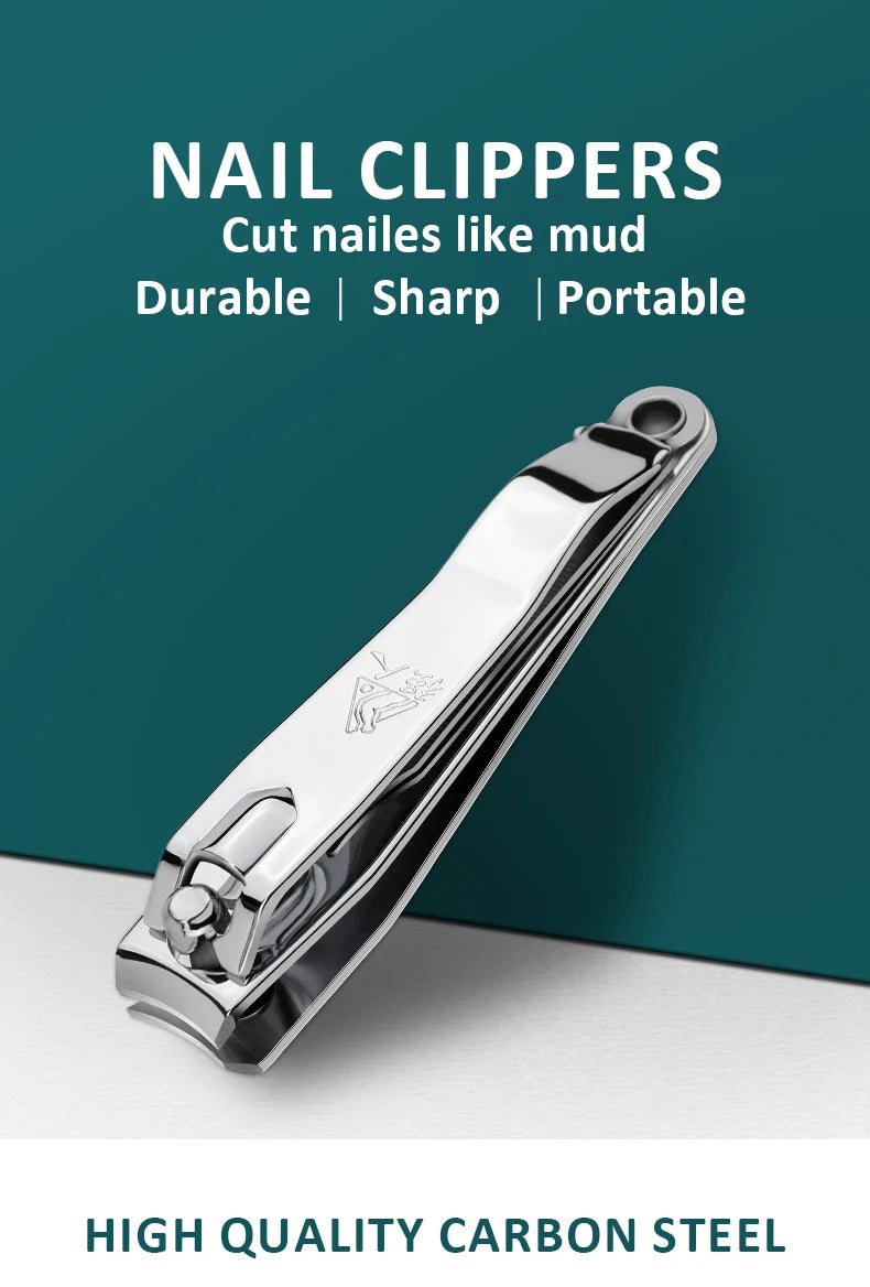 Nail Clippers Stainless Steel Sharpest Nail Cutter Duty Curved Edge for Adult Men Women Swing Out Nail Cleaner/File