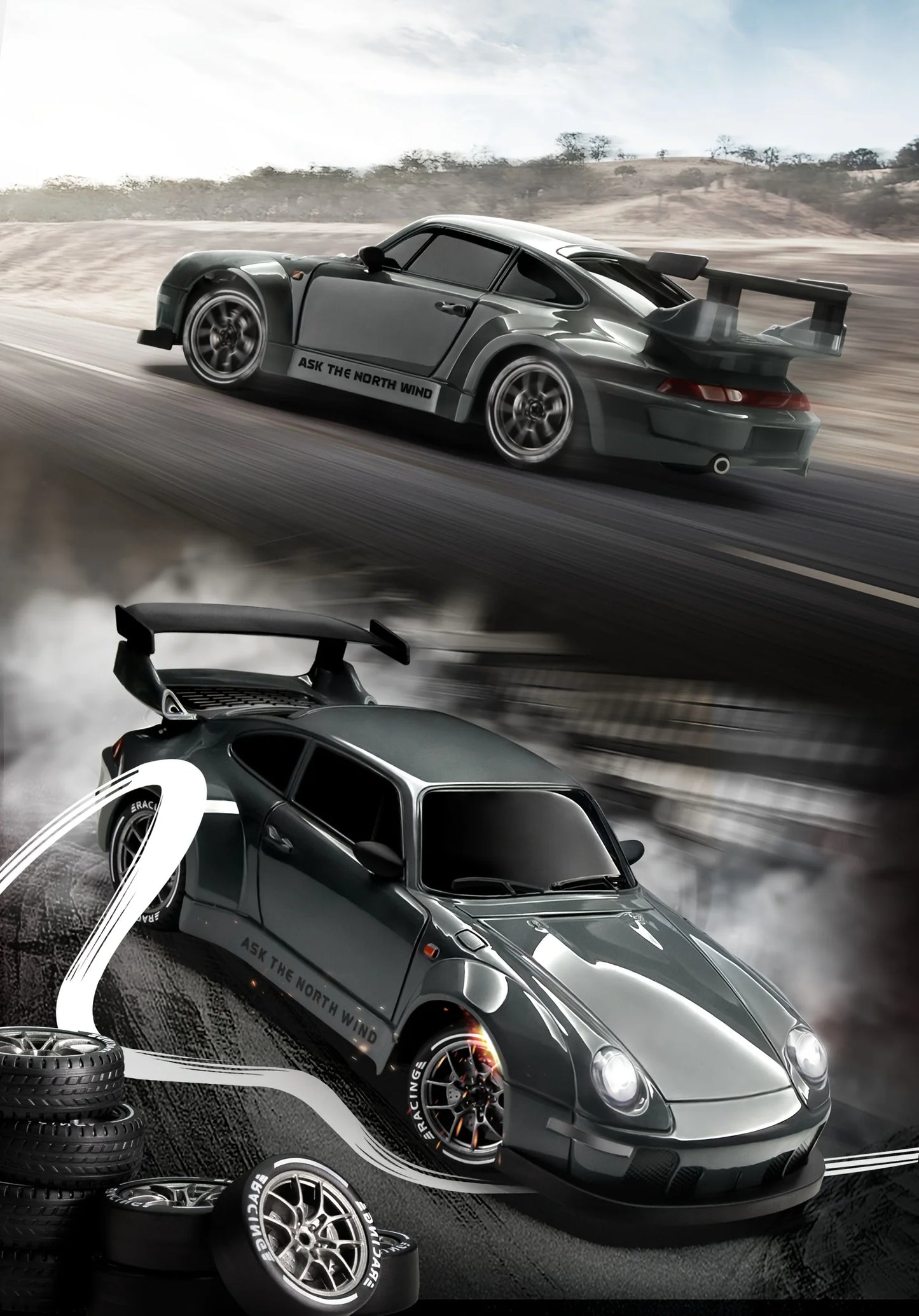 New 4WD Remote Control Drift Car Full Size 1:24 Mini Remote Control Racing Car Model 2.4G Radio High Speed RC Car Boy Toy Gift