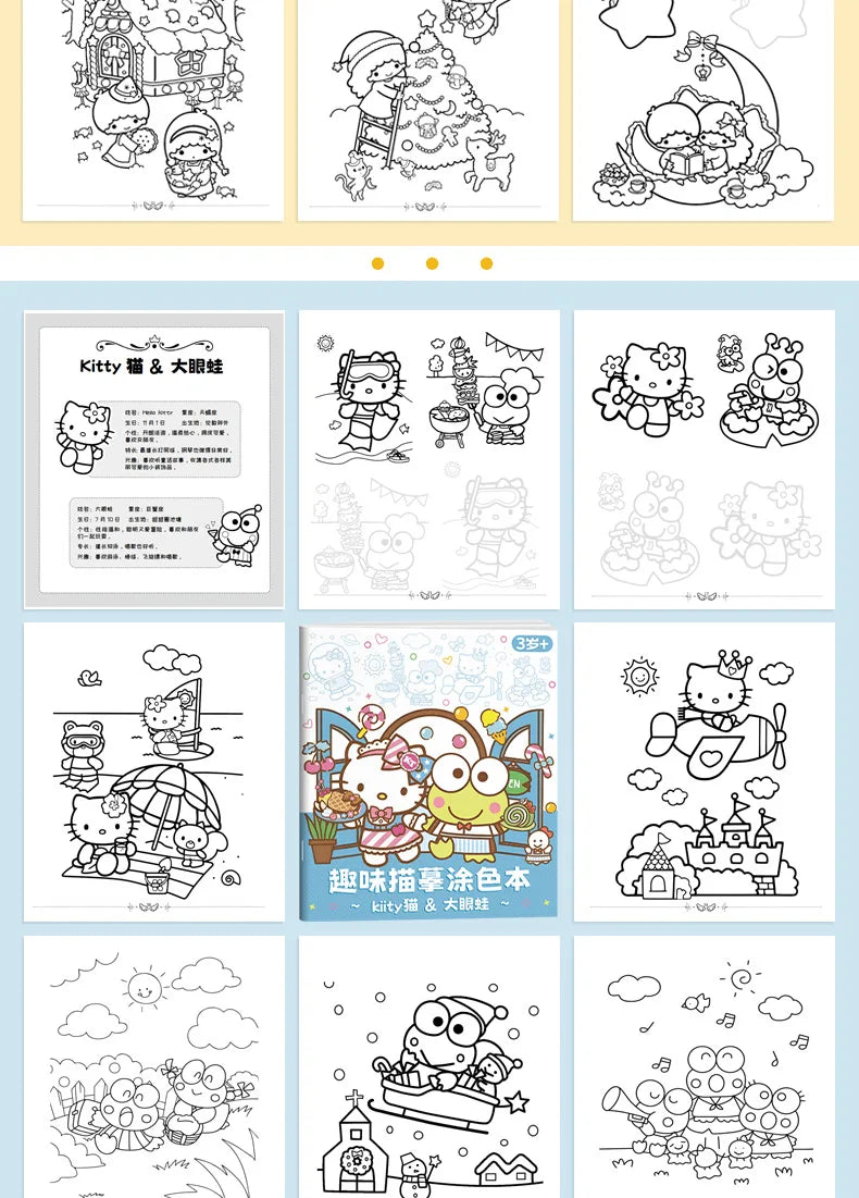 New Sanrio Kuromi Painting Notebook Children'S Sketching Coloring Copy Notebook Elementary School Cartoon Anime Line Draft