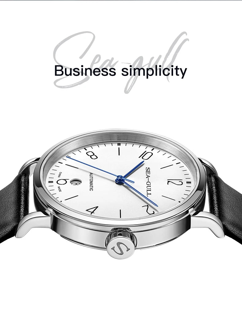 New Seagull Men's Automatic Mechanical Watch Official Authentic Bauhaus Business Casual Mechanical Wristwatch 819.17.6091