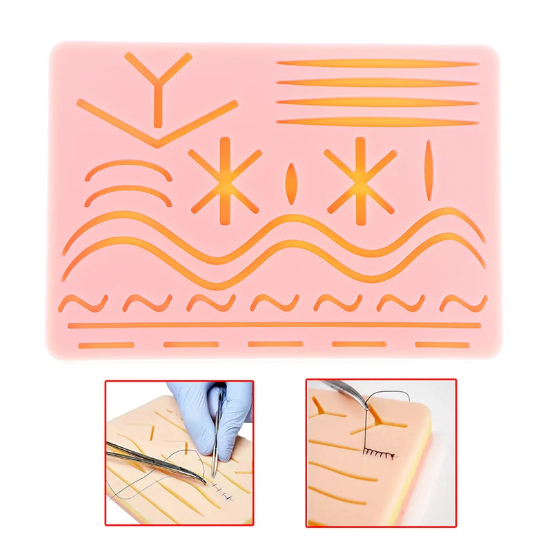 Skin Suture Kit Training Model Medical Silicone Suture Practice Pad Surgical Suture Pad Human Traumatic Skin Model