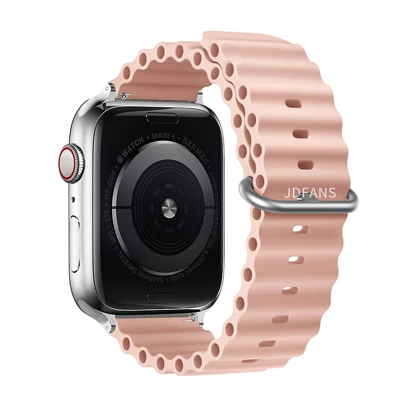 Ocean Band for Apple watch Ultra Series 10 9 7 8 5 6 SE 49mm 45mm 46mm 42mm 44mm 40mm 41mm Silicone bracelet correa iWatch Strap