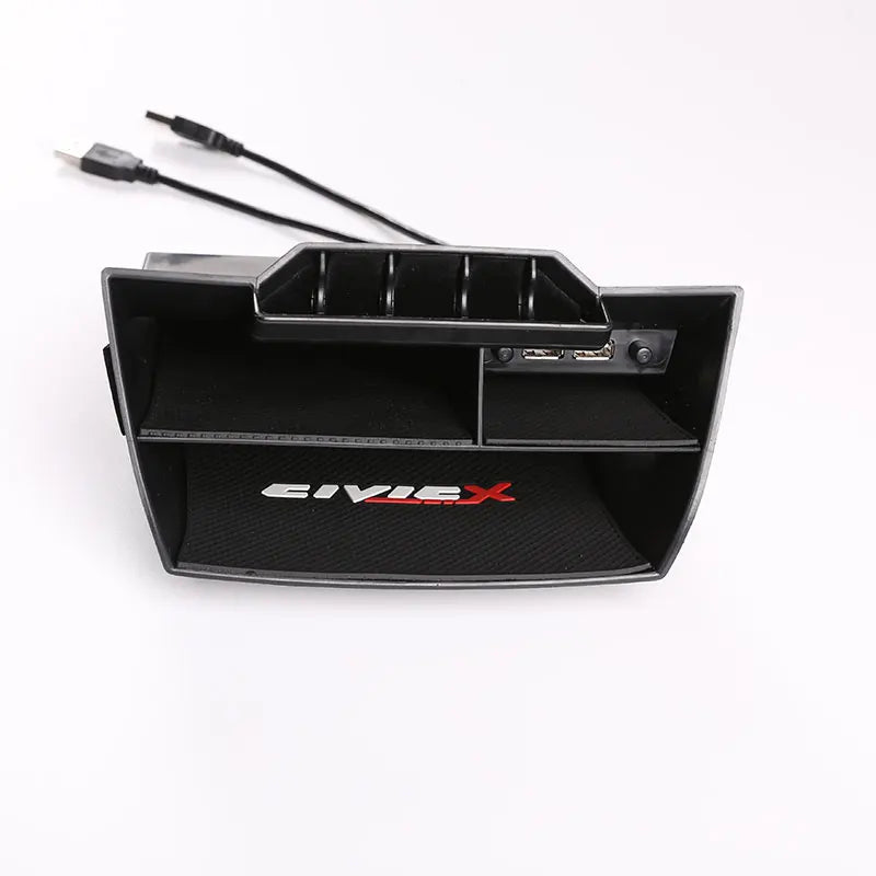 Car Organizer Seat Gap Box Leather Car Seat Gap Organizer 2 USB Auto Crevice Storage Case For Stowing Tidying For Honda Civic