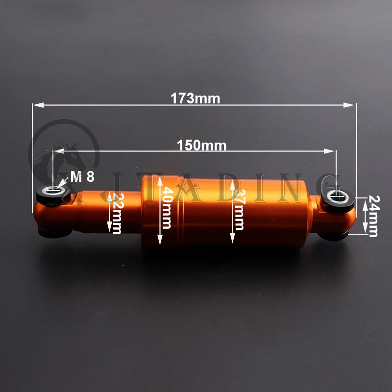 110mm 125mm 150mm 750LBS Electric Scooter Aluminum Shock Absorber Suspension Bicycle 24mm Front/Rear Wheels AllInclusive Spring