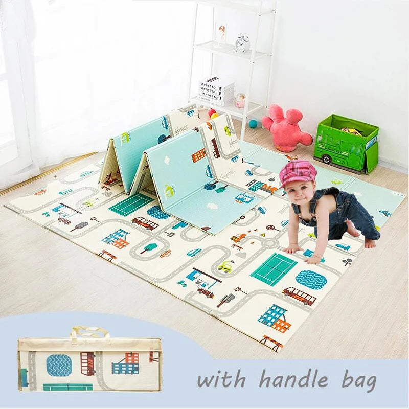 Foldable Crawling Carpet Kids Game Activity Rug Folding Blanket Educational Toys Baby Play Mat Waterproof XPE Soft Floor Playmat