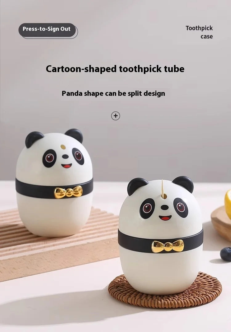1pc Toothpick Box Household Panda Creative Toothpick Canister Toothpick Jar Toothpick Bucket Floss Box Cotton Swab Storage Box