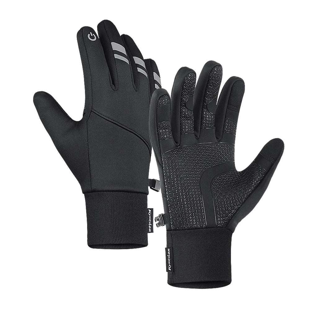 Cycling Gloves Men Winter Touch Screen Waterproof Windproof Bicycle Sports Mitten Warm Fleece Bike Motorcycle Ski Riding Gloves
