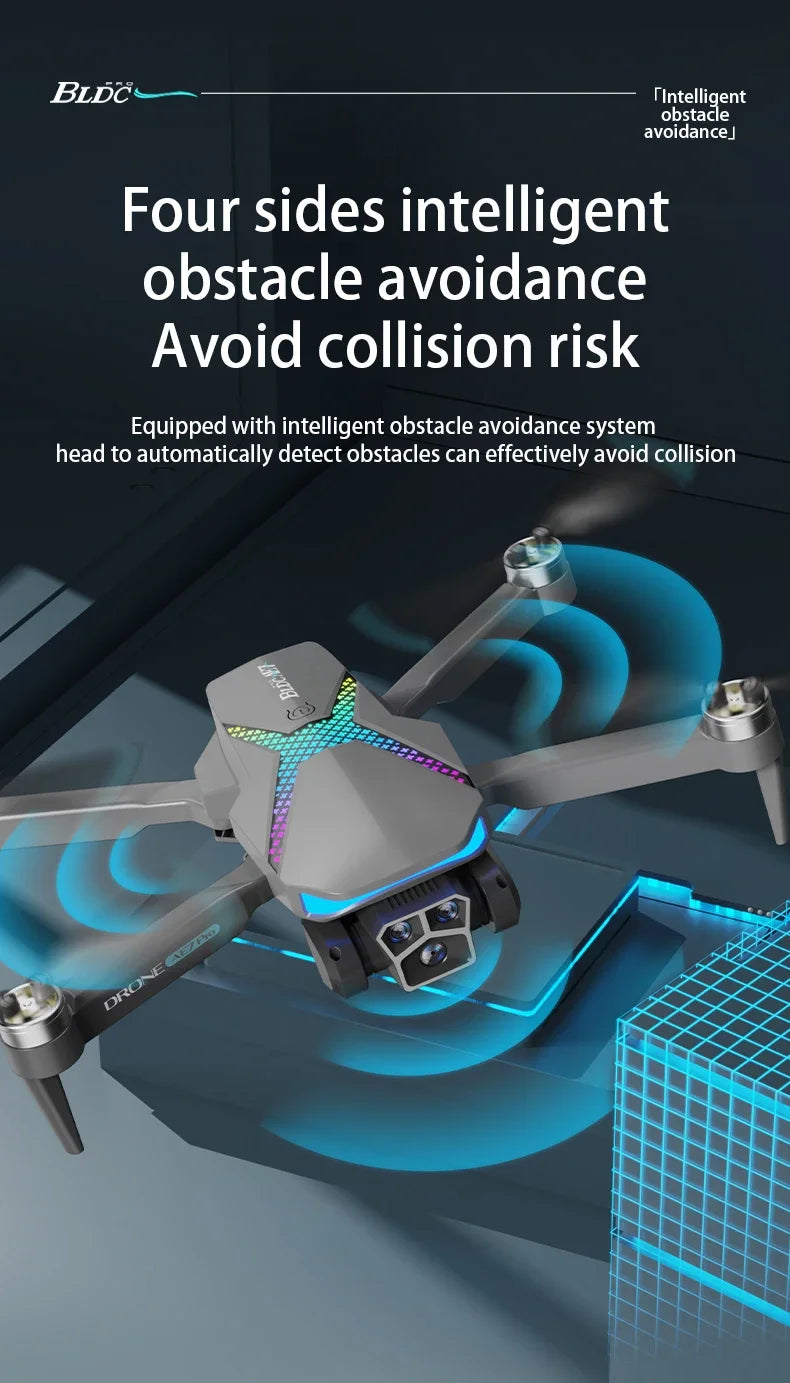 Hot Drone AE7 Pro Brushless Professional 8K HD Camera WIFI FPV Obstacle Avoidance Optical Flow RC Foldable Quadcopter Toys