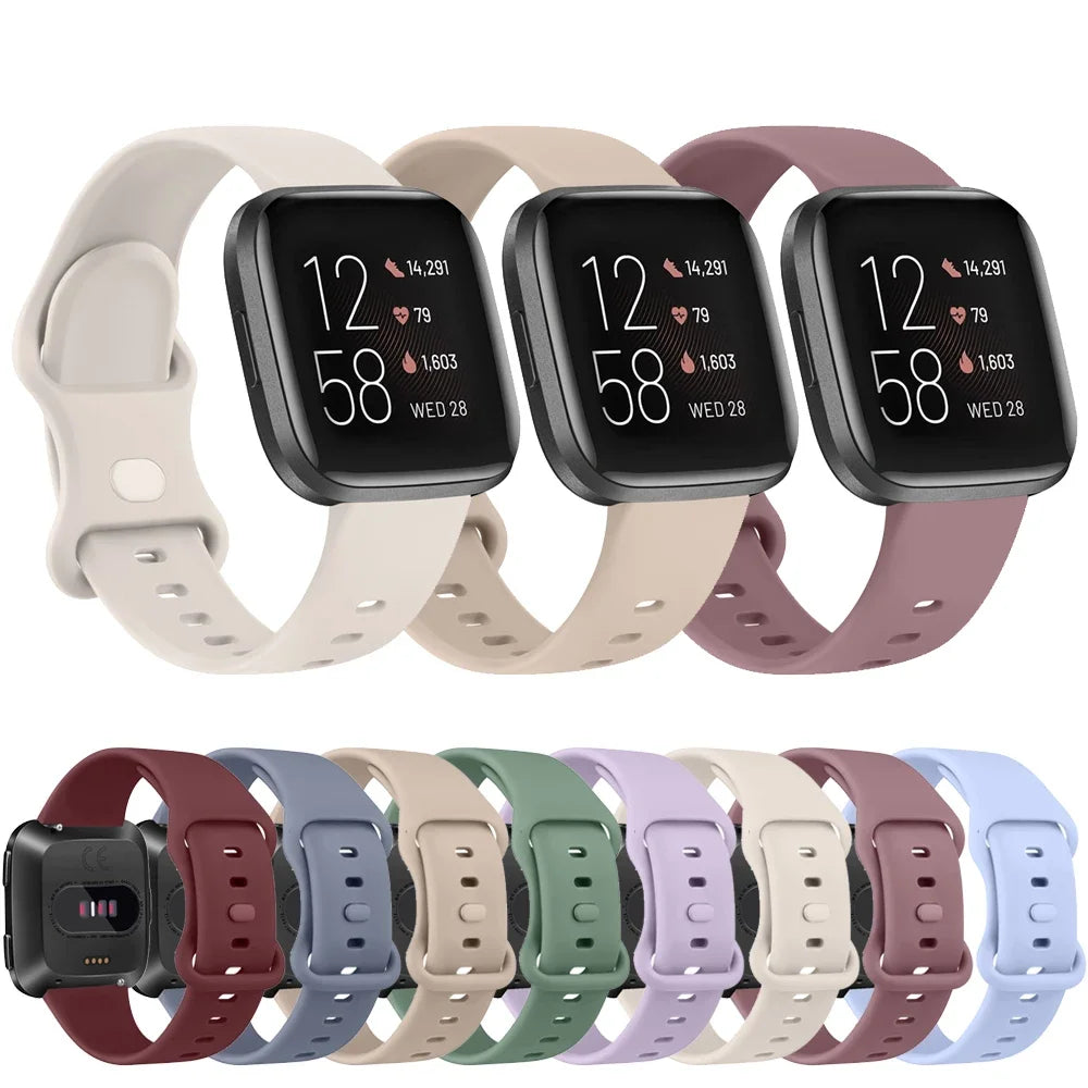 Silicone Watch Strap for Fitbit Versa/Versa 2/Versa Lite Band Soft Adjustable Wristband for Fitbit Versa Smartwatch Watchband