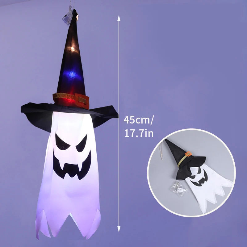 Halloween Decoration Scary Ghost Windsock Glow in The Darks Party Gifts Party Hanging Flags Day of The Dead Dia De Muertos