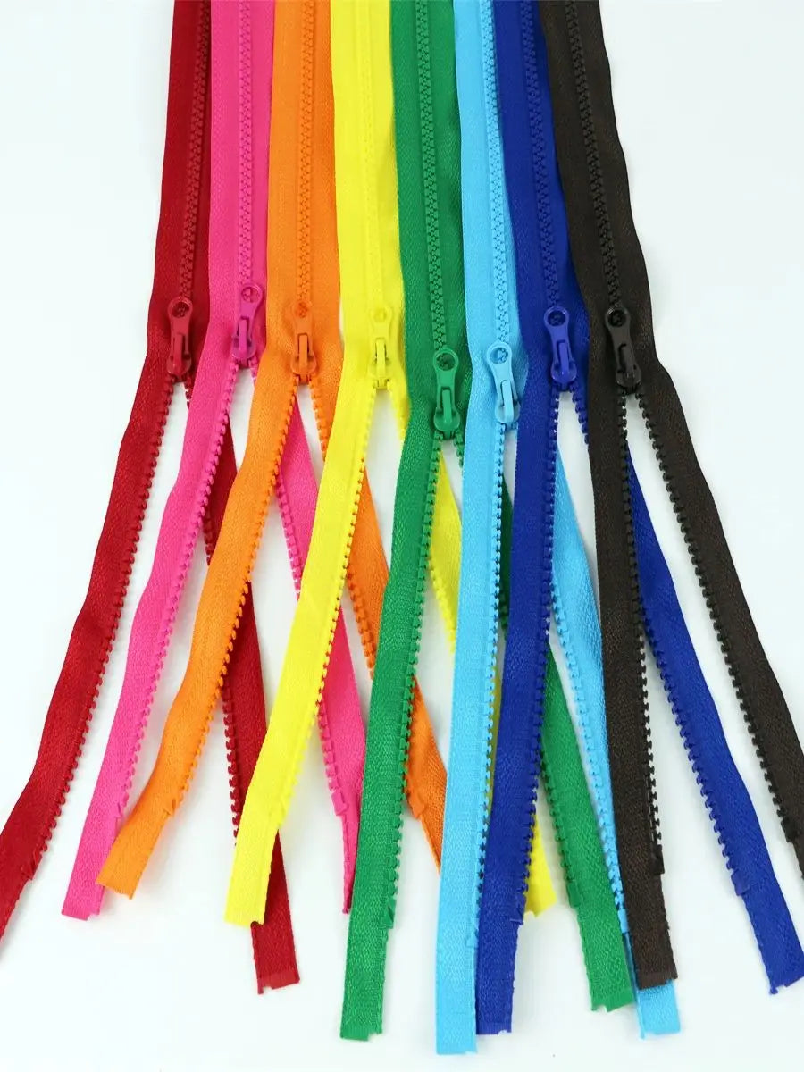 (10pcs)5# resin 60CM zipper clothing color single head open tail long down jacket cotton clothes glue teeth