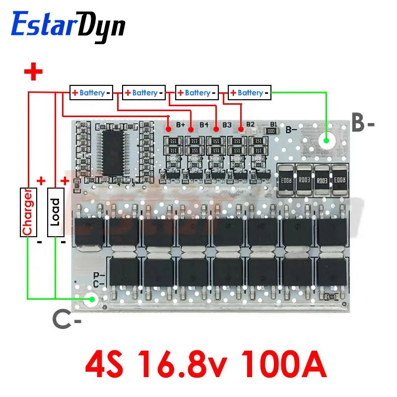 3s/4s/5s Bms 12v 16.8v 21v 3.7v 100a Li-ion Lmo Ternary Lithium Battery Protection Circuit Board Li-polymer Balance Charging
