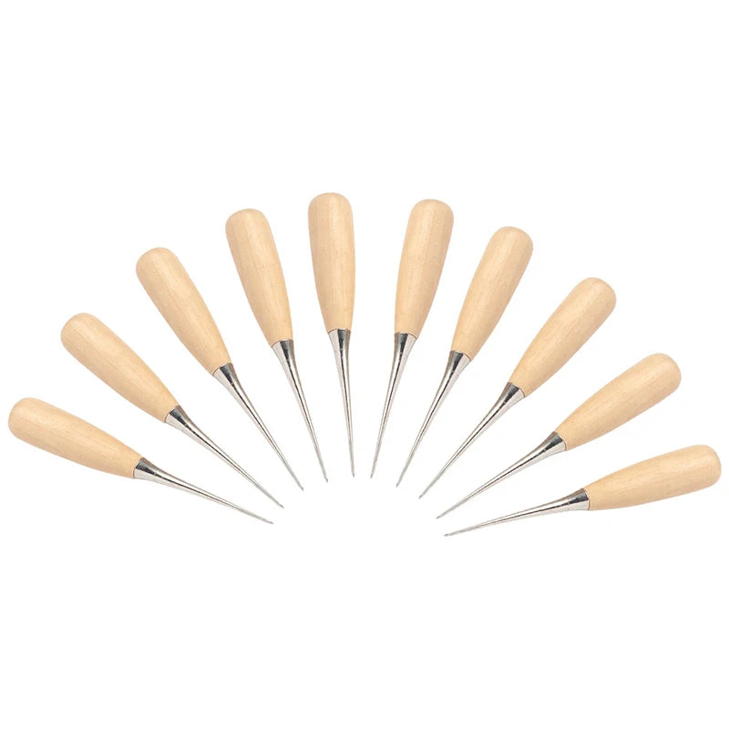 WUTA 2pcs Leather Hand Stitching Awl Tool Leather Craft Hole Punch Tools Sewing Punching Hole Maker Stitching Over Stitch