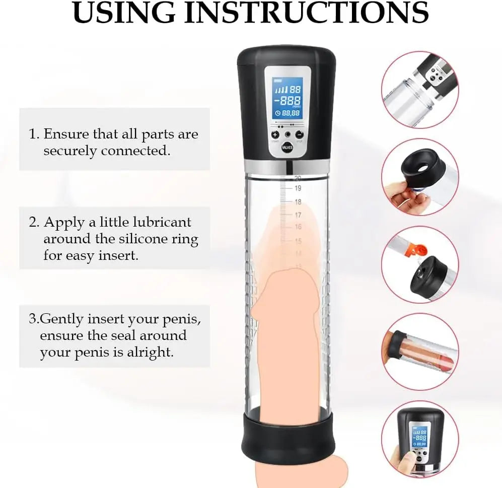 Hannibal LCD Electric Penis Pump Penis Enlargement Extend Pump Penis Trainer Male Masturbators Cup Dick Pump Sex Toys for Men