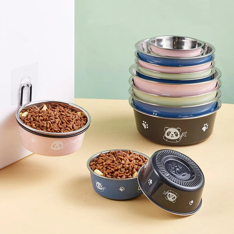 Pet Dog Bowls for Large and Small Dogs Cat Food Water Bowls with Non Slip Rubber Bottom Pet Feeding Bowl Double Wall Insulated