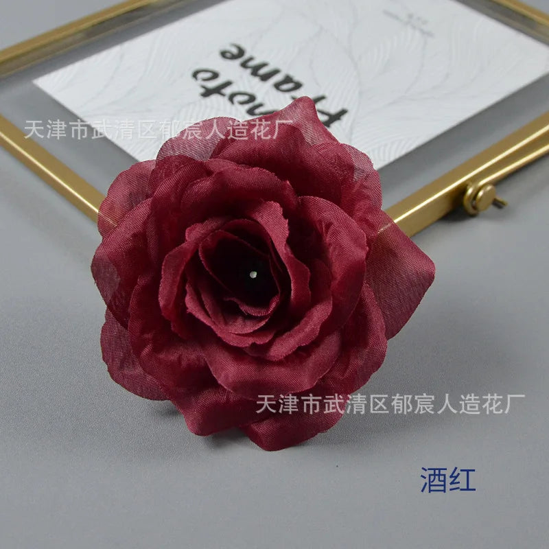 10pcs 10cm Artificial Roses Flower Heads DIY Wedding Home Decoration Party Festival Supplies Fake Flowers