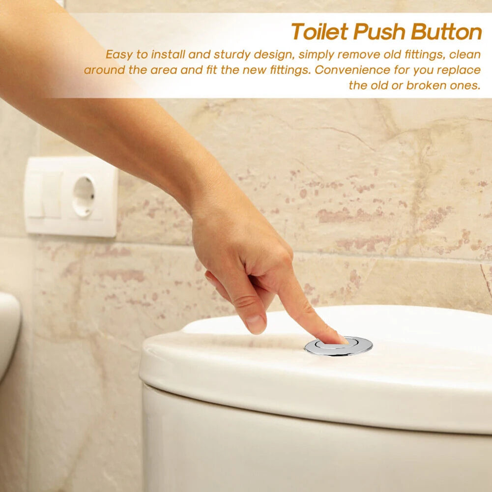 1pc 10.5cm Toilet Tank Round Stem Button ABS Single Flush Water Saving Toilet Button For Home Bathroom Hotel Public Places
