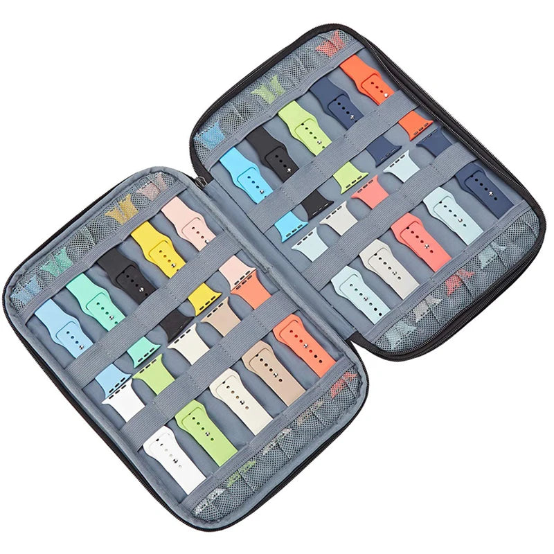 Watch Band Organizer - Watch Straps Holder Carrying Case Storage Bag Travel Pouch for Women Men Most Sizes of Watch Bands