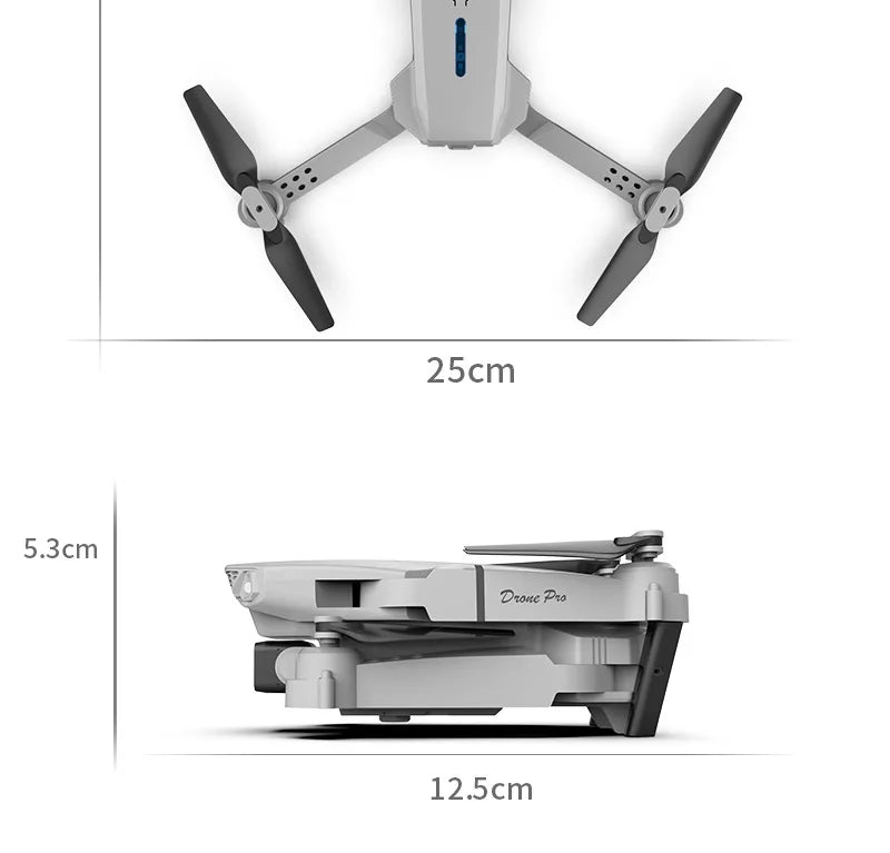 KOHR E88 Pro Drone 4K Professinal With 1080P Wide Angle HD Camera Foldable Quadcopt RC Helicopter WIFI FPV Height Hold Gift Toys