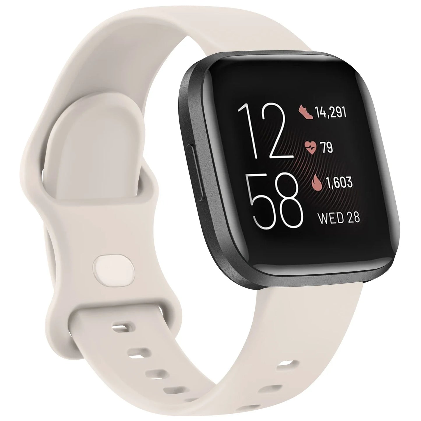 Silicone Watch Strap for Fitbit Versa/Versa 2/Versa Lite Band Soft Adjustable Wristband for Fitbit Versa Smartwatch Watchband