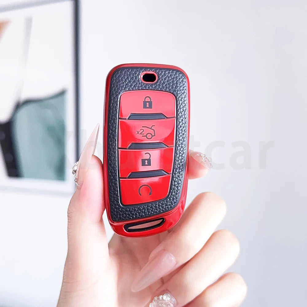 TPU Leather Car Remote Key Case Cover For Changan CS25 CS95 CS85 CS85 CS35 plus Auto Shell Fob Bag Holder Keyless Protector
